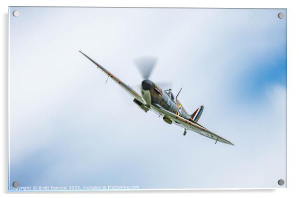 Battle of Britain Memorial flight Spitfire  Acrylic by Brett Pearson