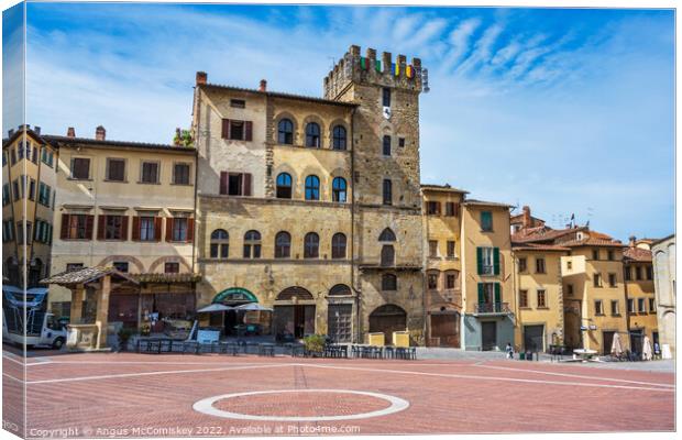Medieval buildings in Arezzo, Tuscany, Italy Canvas Print by Angus McComiskey