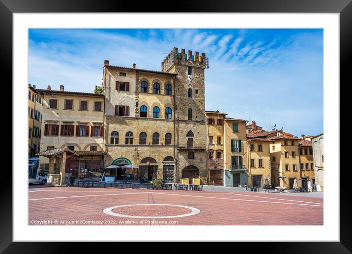 Medieval buildings in Arezzo, Tuscany, Italy Framed Mounted Print by Angus McComiskey