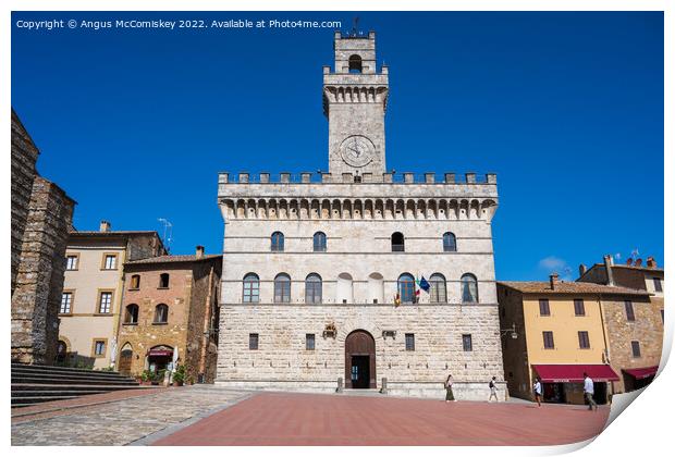 Palazzo Comunale in Montepulciano, Tuscany, Italy Print by Angus McComiskey