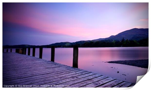 Coniston water Print by Guy Brennan