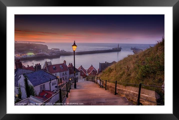 The 199 steps of Whitby Framed Mounted Print by Guy Brennan