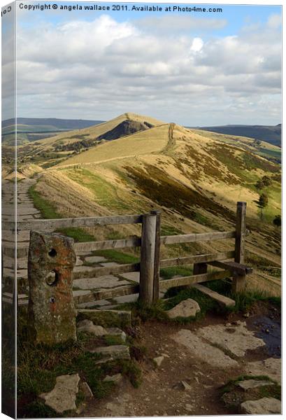 Stile at Mam Tor Canvas Print by Angela Wallace