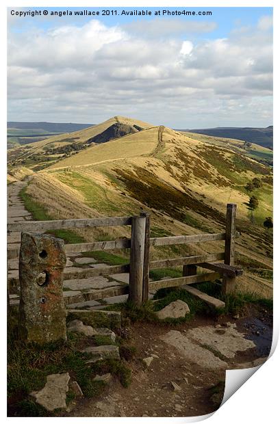 Stile at Mam Tor Print by Angela Wallace