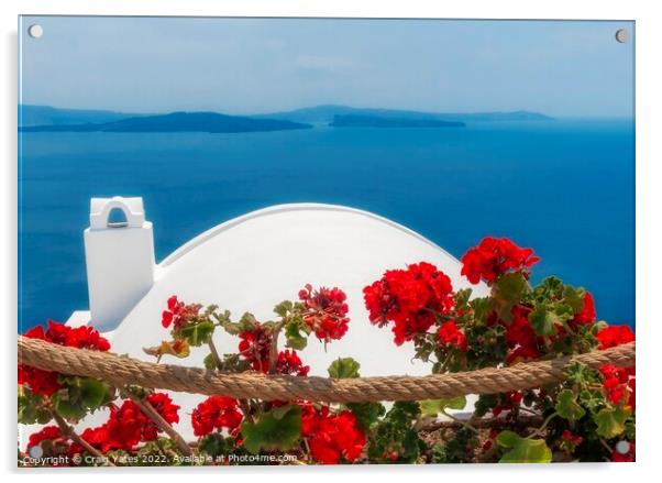 Colours Of Santorini Greece Acrylic by Craig Yates