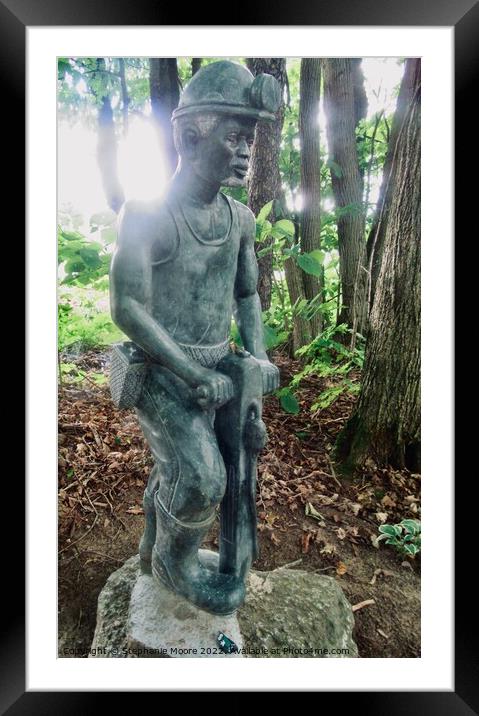 Statue of a Zairean miner Framed Mounted Print by Stephanie Moore