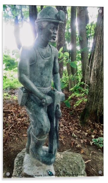 Statue of a Zairean miner Acrylic by Stephanie Moore