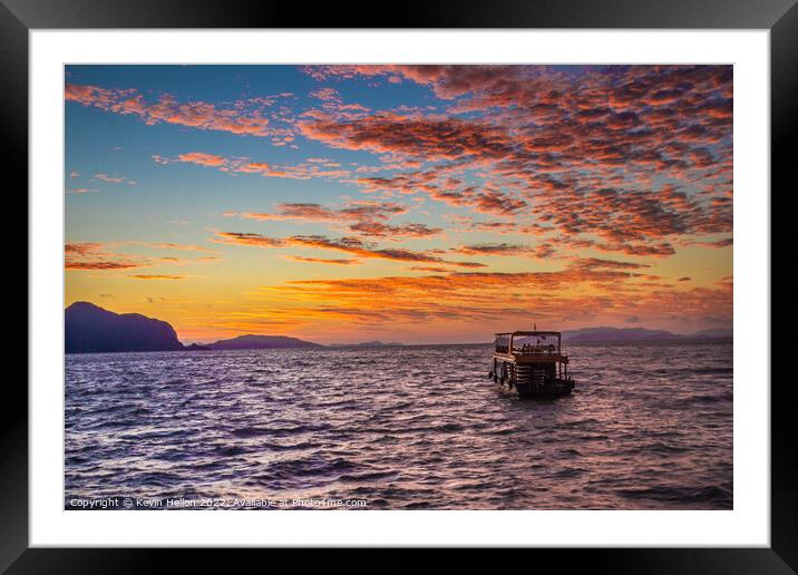 Dawn over Phang Nga Bay, Thailand Framed Mounted Print by Kevin Hellon