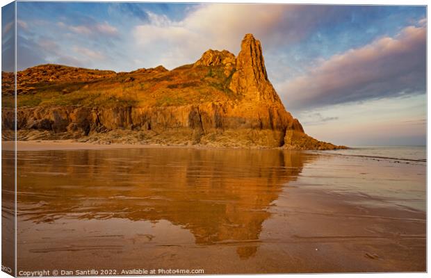Great Tor and Tor Bay, Gower, Wales Canvas Print by Dan Santillo