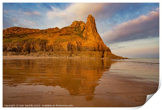 Great Tor and Tor Bay, Gower, Wales Print by Dan Santillo