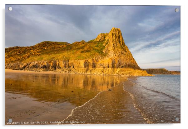 Great Tor and Tor Bay, Gower, Wales Acrylic by Dan Santillo