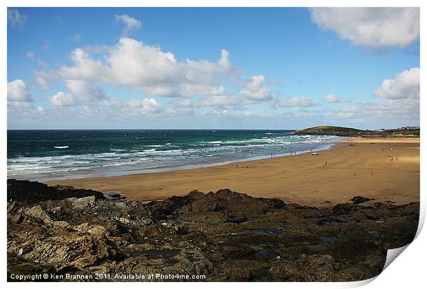 Fistral Beach Newquay Print by Oxon Images