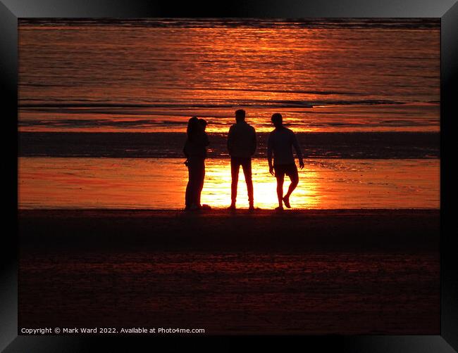 Silhouettes in The  Sunset Framed Print by Mark Ward