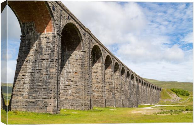 Looking up at the Ribblehead Viaduct Canvas Print by Jason Wells