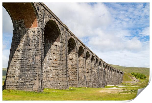Looking up at the Ribblehead Viaduct Print by Jason Wells