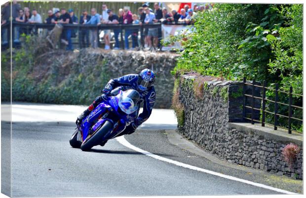 2022 IOM TT tourist trophy races, motorbikes, MotoGP, BSB, WSBK, UK England Canvas Print by Russell Finney