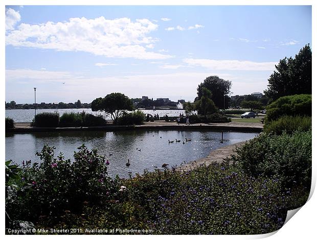 Poole Park Lake Print by Mike Streeter