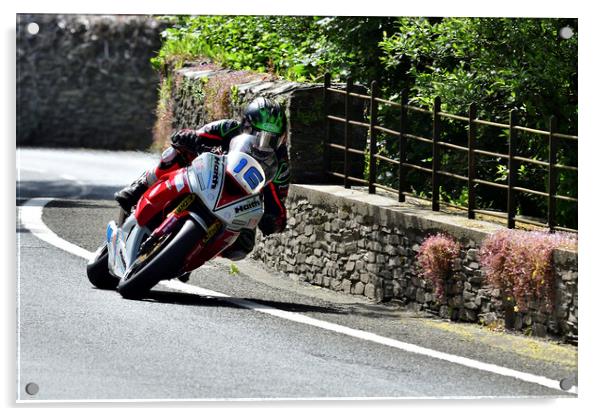 2022 IOM TT tourist trophy races, motorbikes, MotoGP, BSB, WSBK, UK England Acrylic by Russell Finney