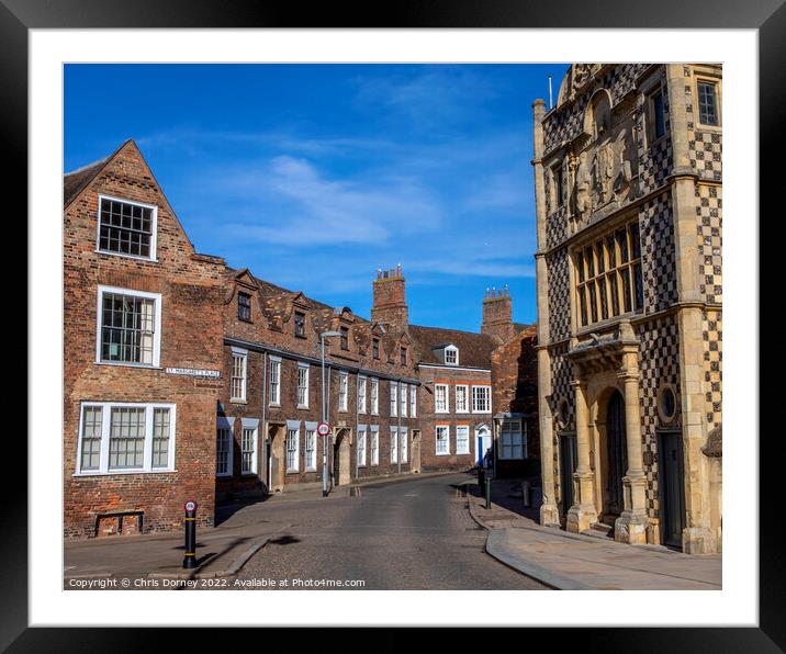 Queen Street in Norfolk, UK Framed Mounted Print by Chris Dorney