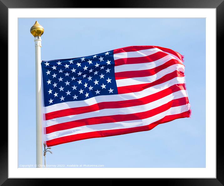 USA Flag Framed Mounted Print by Chris Dorney