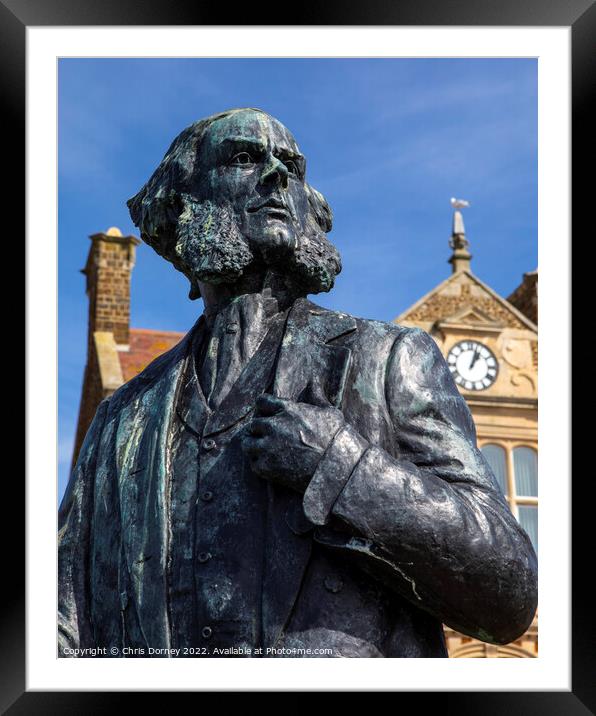 Henry Styleman le Strange Statue in Hunstanton, Norfolk, UK Framed Mounted Print by Chris Dorney