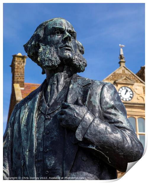 Henry Styleman le Strange Statue in Hunstanton, Norfolk, UK Print by Chris Dorney