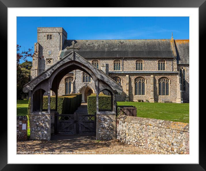 All Saints Church in Thornham, Norfolk, UK Framed Mounted Print by Chris Dorney
