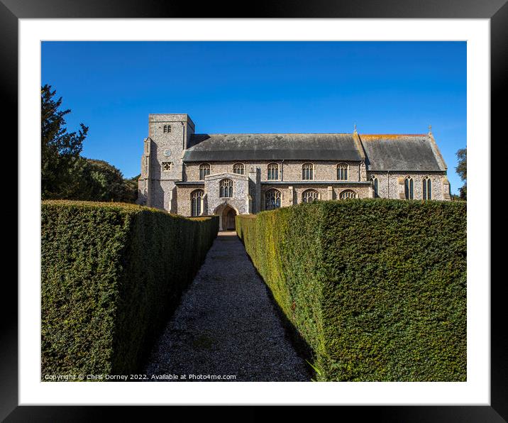 All Saints Church in Thornham, Norfolk, UK Framed Mounted Print by Chris Dorney