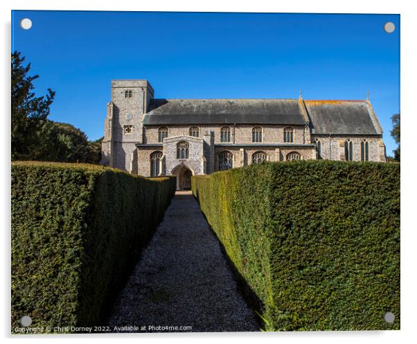 All Saints Church in Thornham, Norfolk, UK Acrylic by Chris Dorney