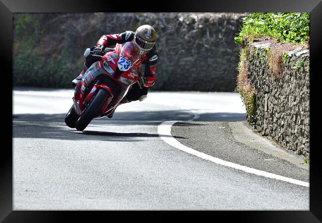 2022 IOM TT tourist trophy races, motorbikes, MotoGP, BSB, WSBK, UK England Framed Print by Russell Finney