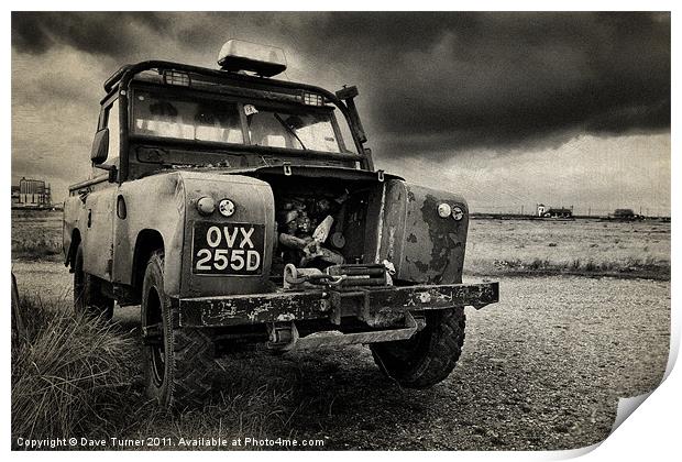 Decaying Landrover, Dungeness Print by Dave Turner