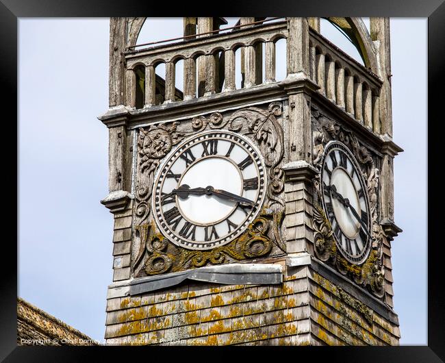 Clocktower of Redesdale Hall in Moreton-in-Marsh, the Cotswolds, Framed Print by Chris Dorney