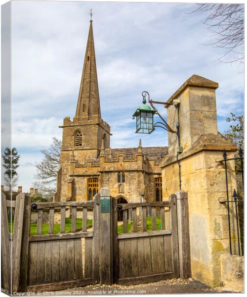 Church of St. Michael and All Angels in Stanton, Gloucestershire Canvas Print by Chris Dorney