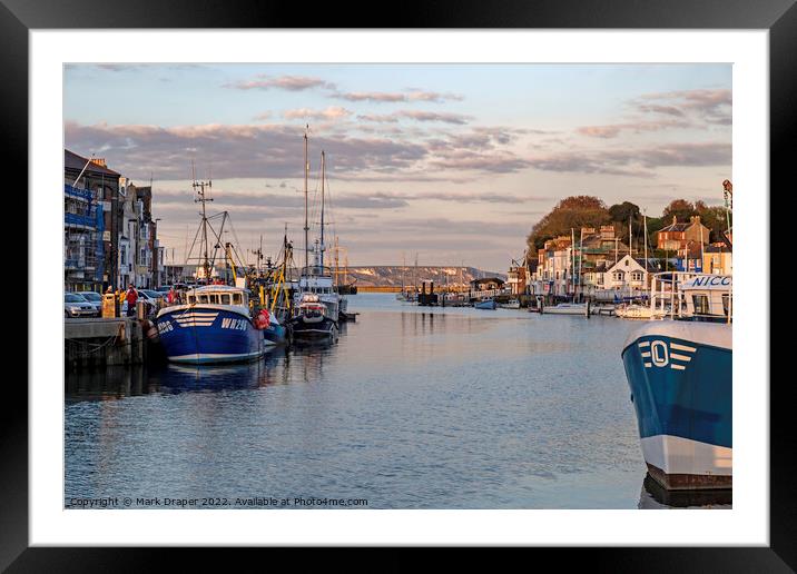Sunset at Weymouth Harbour Framed Mounted Print by Mark Draper
