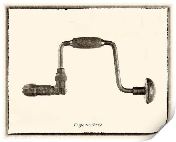 Old fashioned Carpenters Brace Print by Richard Pike