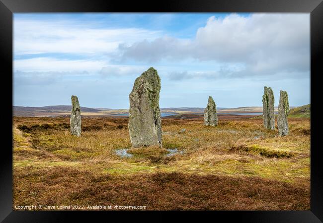 Callanish 4 Standing Stone Circle Framed Print by Dave Collins