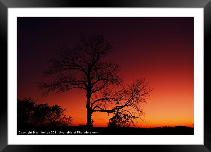 Falls Sunset Framed Mounted Print by kurt bolton