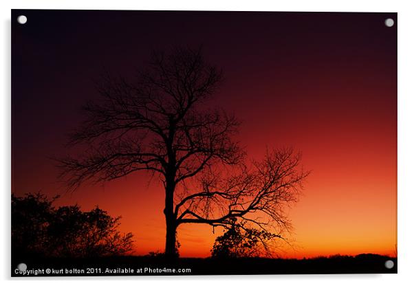 Falls Sunset Acrylic by kurt bolton