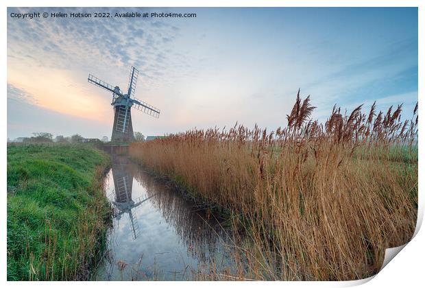 Sunrise over St Benet's Mill  Print by Helen Hotson