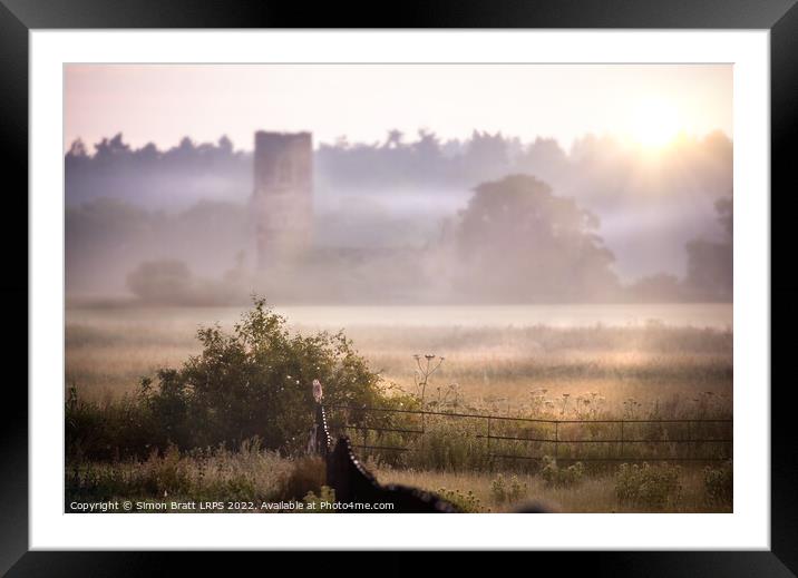 View from Castle Rising in Norfolk uk with barn owl Framed Mounted Print by Simon Bratt LRPS