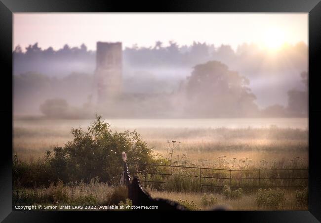 View from Castle Rising in Norfolk uk with barn owl Framed Print by Simon Bratt LRPS