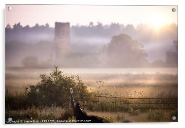 View from Castle Rising in Norfolk uk with barn owl Acrylic by Simon Bratt LRPS