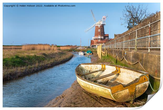 River Glaven at Cley Mill Print by Helen Hotson