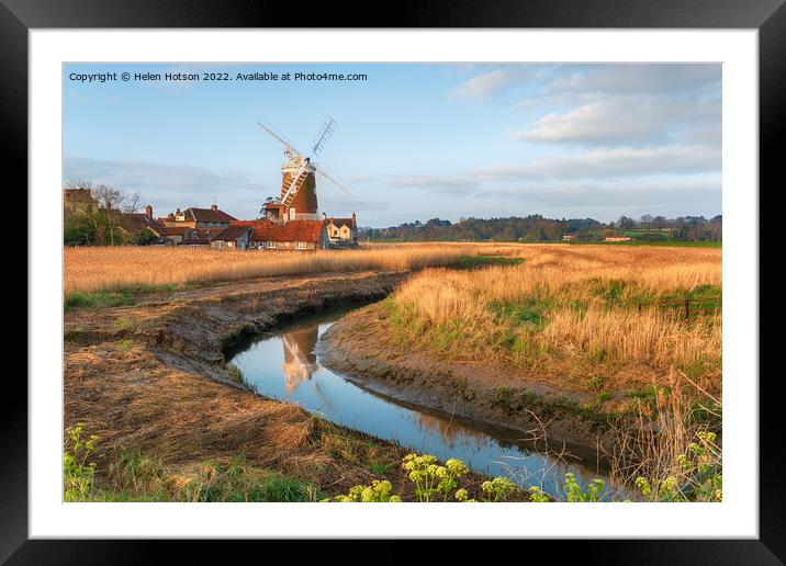The windmill at Cley next the Sea, Framed Mounted Print by Helen Hotson