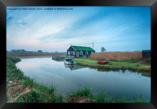 Dawn on the River Thurne Framed Print by Helen Hotson