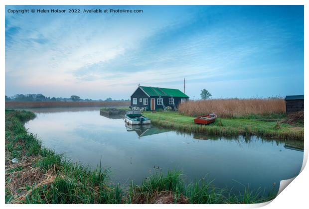 Dawn on the River Thurne Print by Helen Hotson