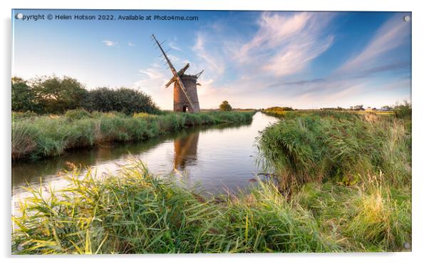Windmill on the Norfolk Broads Acrylic by Helen Hotson