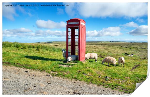 Red Phone Box on the Isle of Skye Print by Helen Hotson