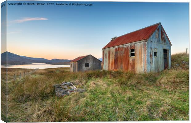 Loch Seaforth on the Isle of Lewis in Scotland Canvas Print by Helen Hotson