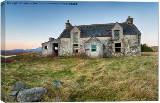Empty house on the Isle of Lewis Canvas Print by Helen Hotson